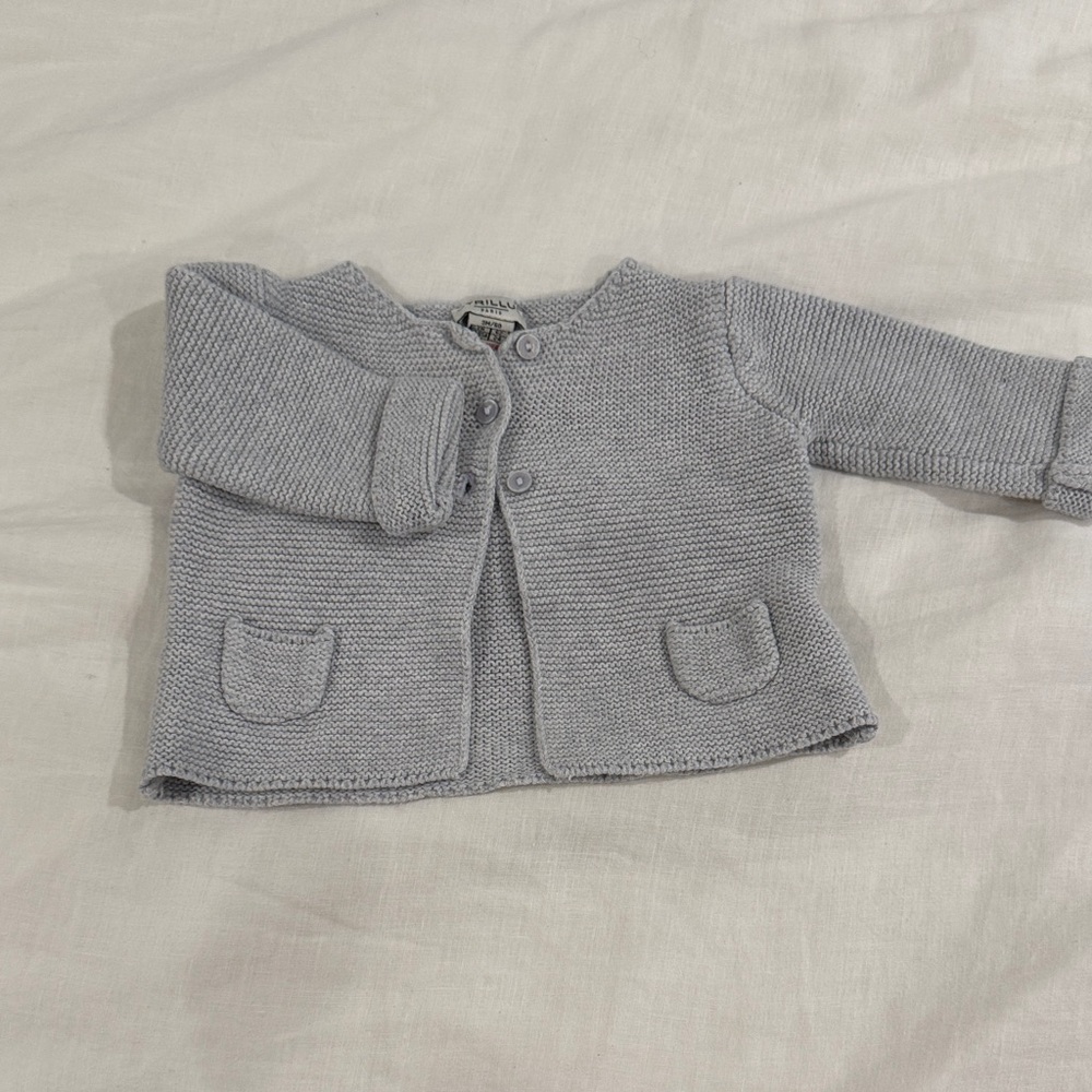 Cyrillus Light Gray Baby Knit Cardigan